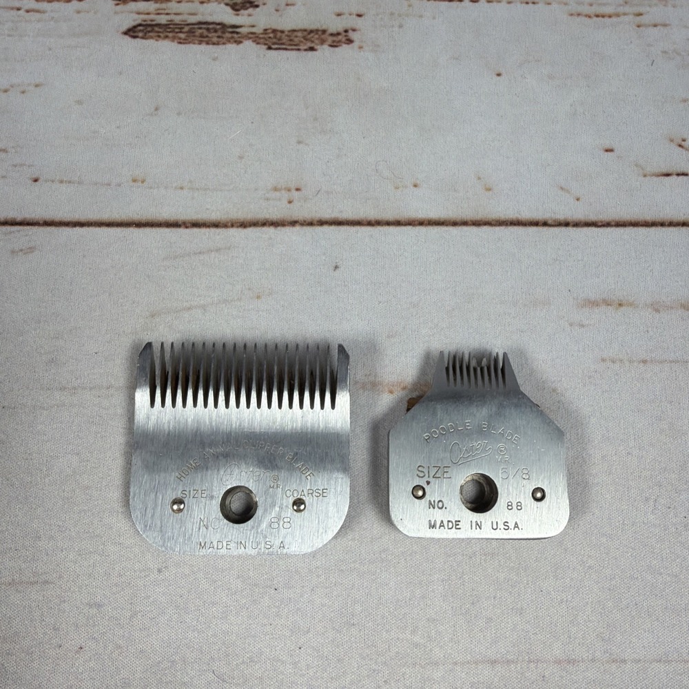 Lot of 2 Oster Animal Clipper Blades Size Coarse & 5/8 USA Dog Grooming Tested